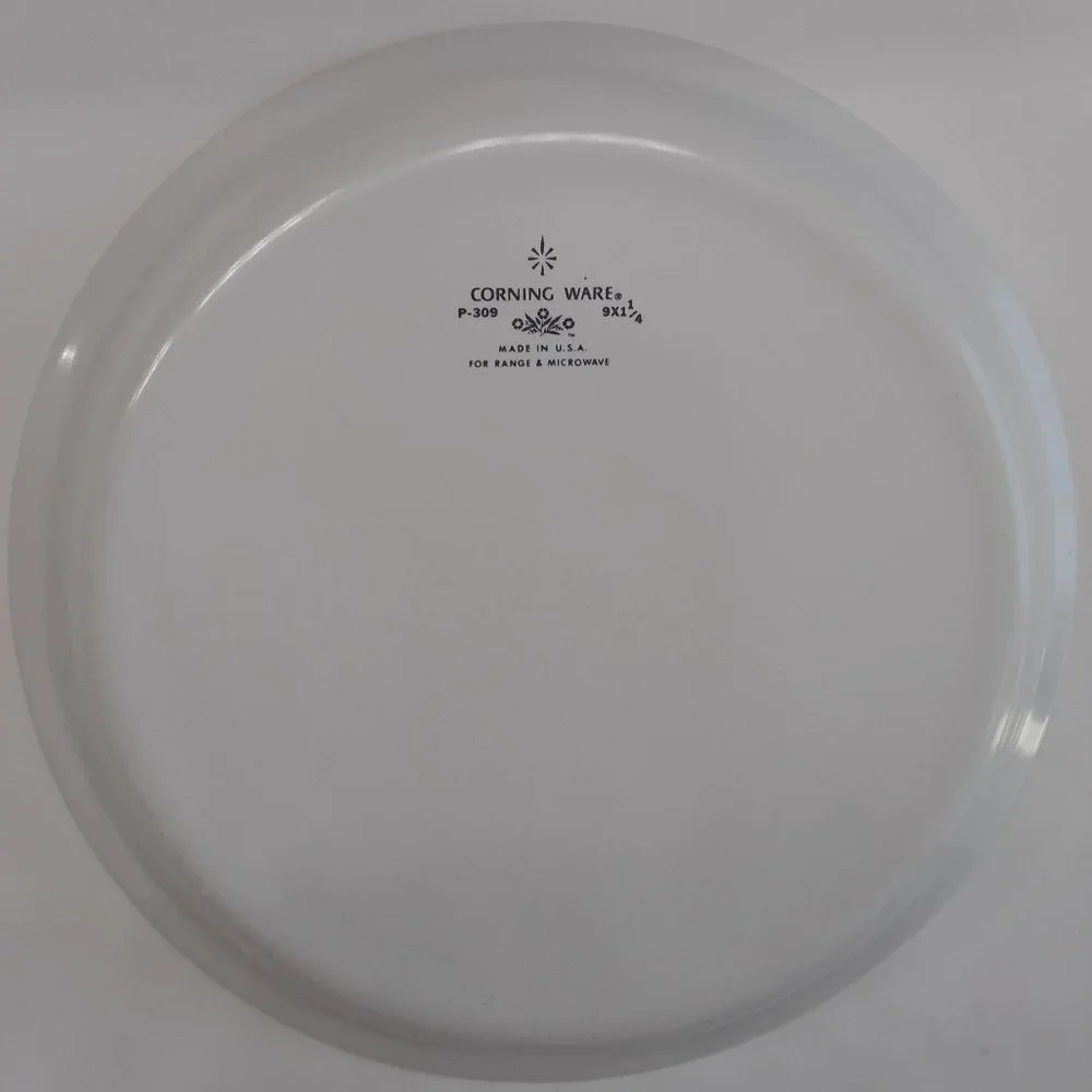 Corning Ware Pie Plate Dish Blue Cornflower P-309 9